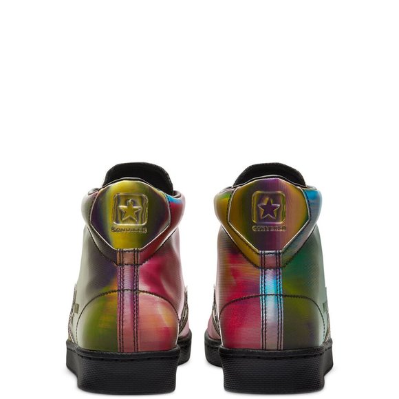 NIB Converse Pro Leather Iridescent Mid Black/Mult - Picture 4 of 14